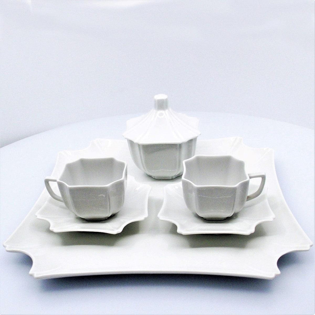 3-częściowy serwis do kawy plus taca z porcelany Limoges France A-0771 - Gioielleria Capodagli