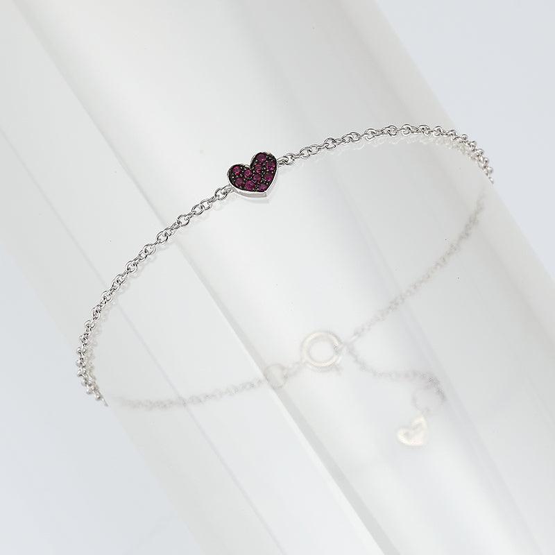 Pulseira Sidalo Heart Rubis em ouro branco 18kt 0,06 quilates 0168-2BR - Capodagli 1937