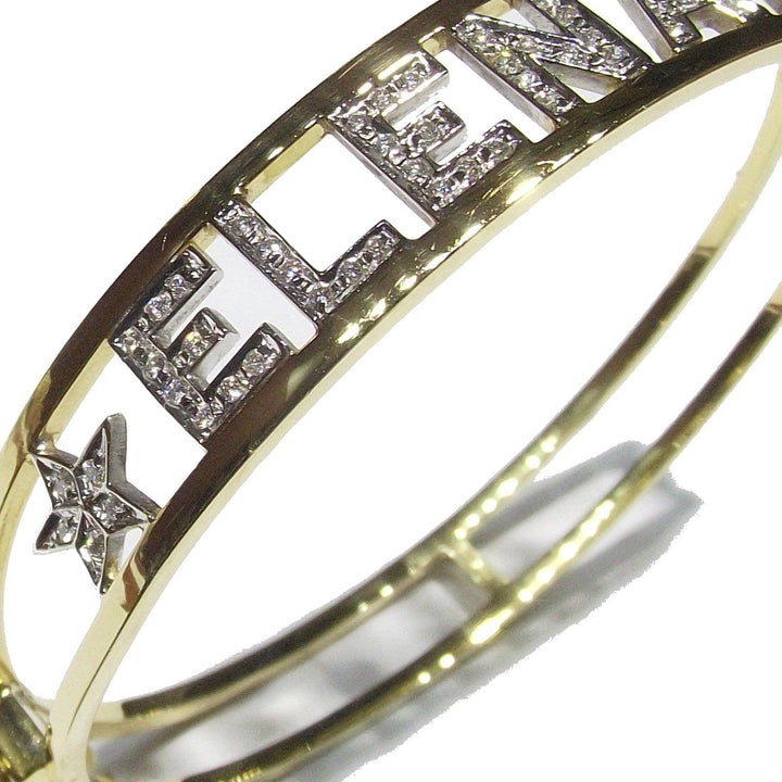 Bracelet rigide Sidalo Elena or jaune et blanc 18 carats diamants 0055BR - Capodagli 1937