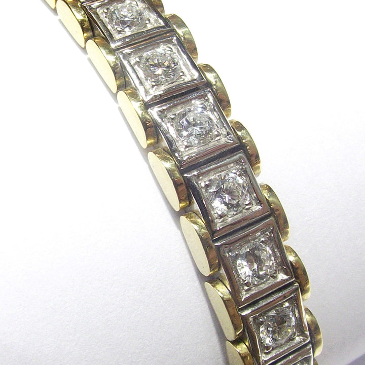 Βραχιόλι τένις Sidalo 18 καρατίων λευκό και κίτρινο χρυσό 45,3 g διαμάντια 4,17 καρατίων χρώμα G clarity VS1 0004BR - Gioielleria Capodagli