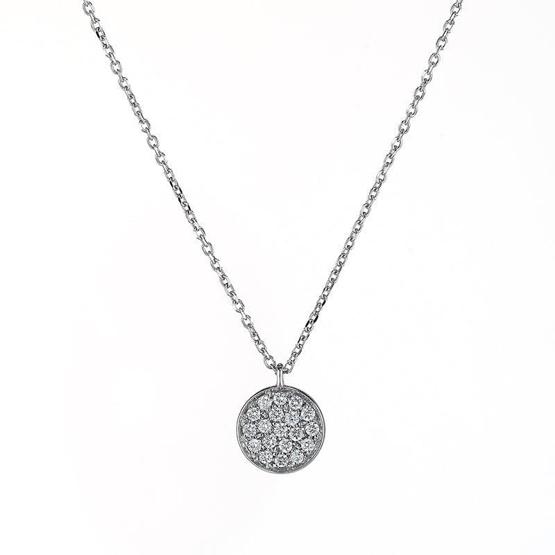 Gargantilha redonda plana Sidalo em ouro branco 18kt com diamantes 0,19 quilates 0129-1GI - Capodagli 1937
