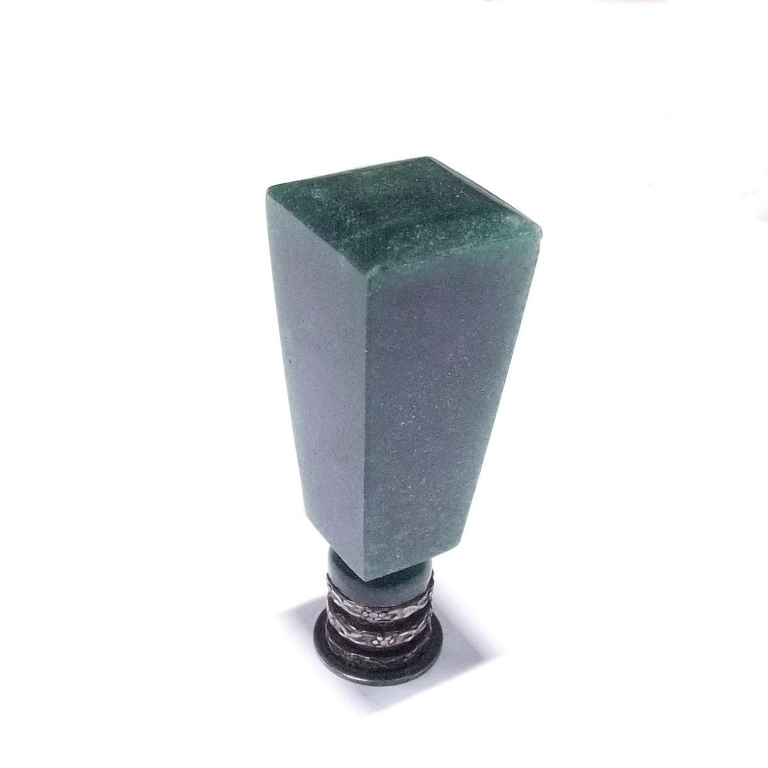 Stamp seal in green aventurine based on burnished 925 silver A/SM000/A - Gioielleria Capodagli