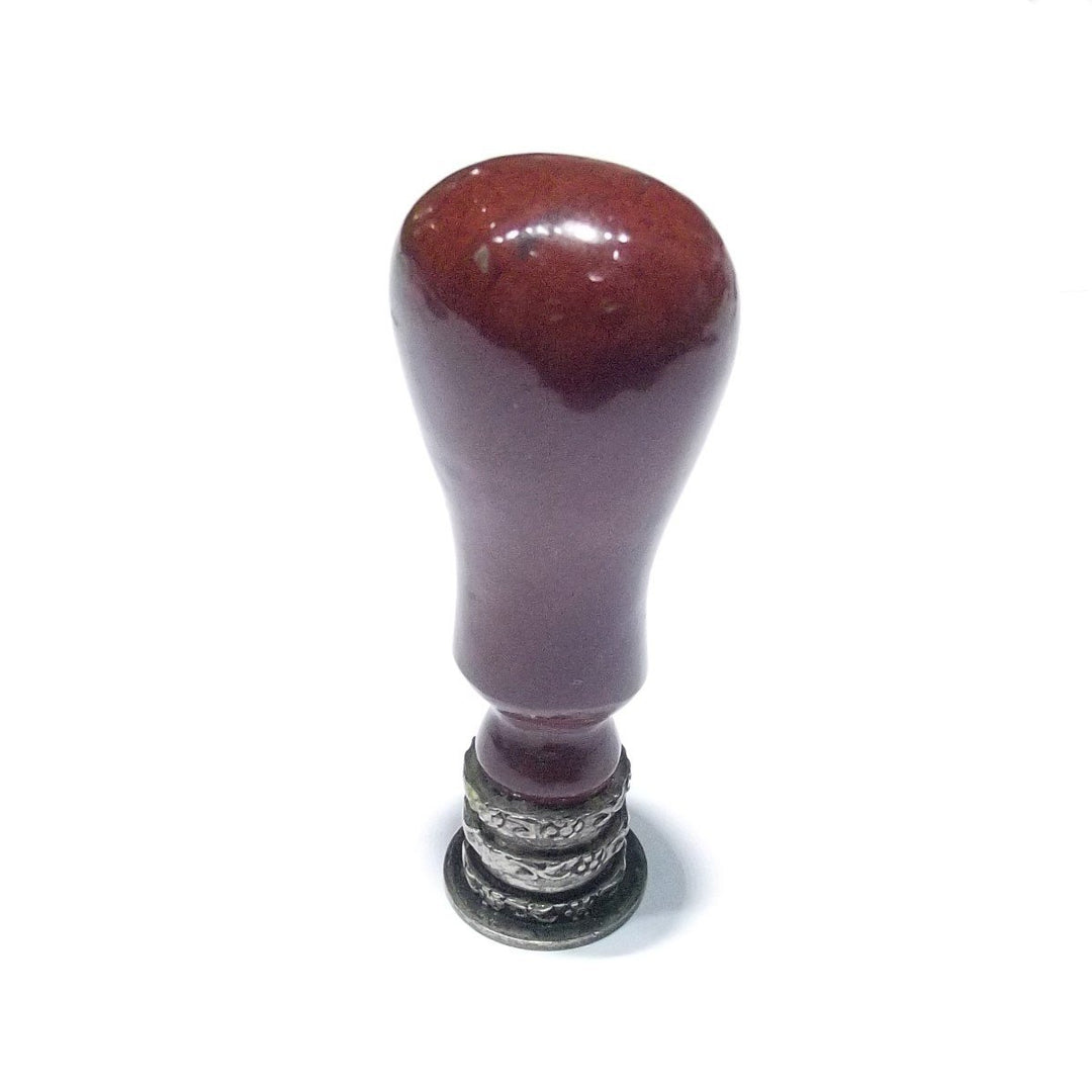Stamp seal in red jasper based on burnished 925 silver A/SM000/D - Gioielleria Capodagli