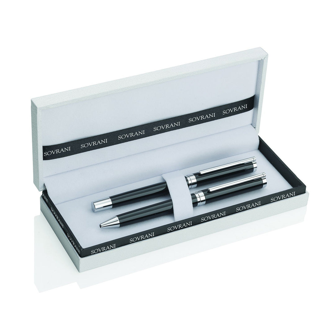 Para czarnych długopisów i piór kulkowych Sovereigns W2913 - Gioielleria Capodagli