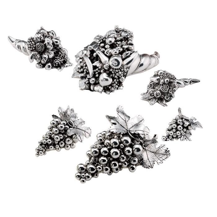 Suveræn overflødighedshorn frugtharpiks 13 cm sølvlaminat R 17868 - Gioielleria Capodagli