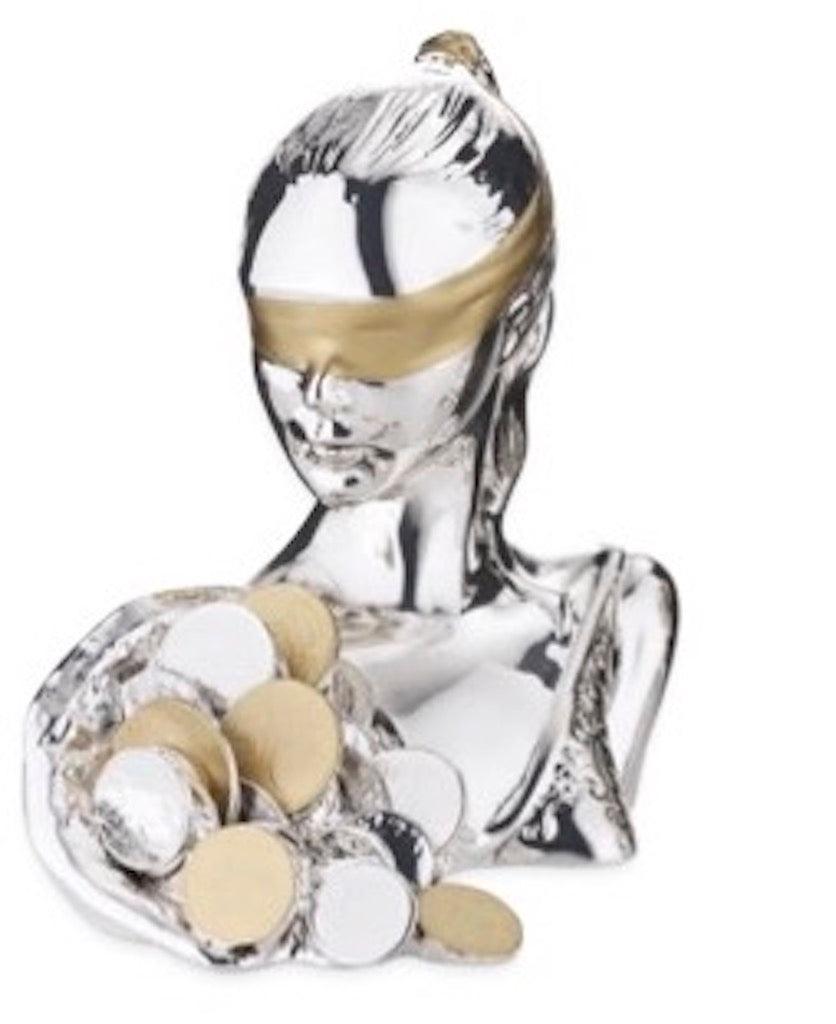 Sovrani Lady Luck żywica H 9cm srebrny laminat R 18119 - Capodagli 1937