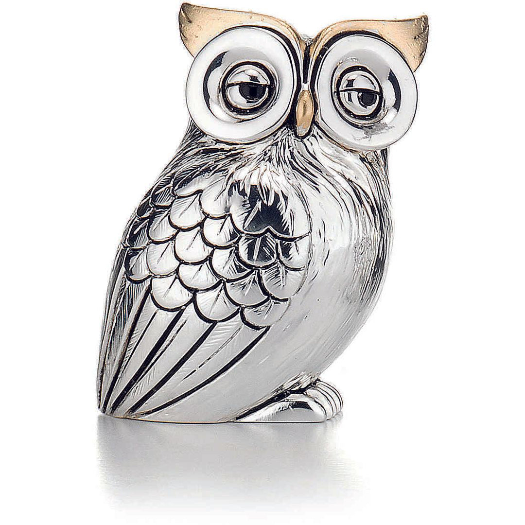 Små guldugle suveræner h 7,5 cm sølvlaminat harpiks R 18140 - Capodagli 1937