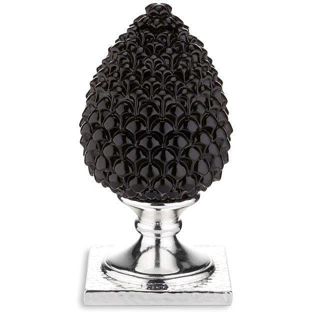 Sovrani La Pigna sort harpiks sølv base H13cm R 17312 1 NE - Capodagli 1937