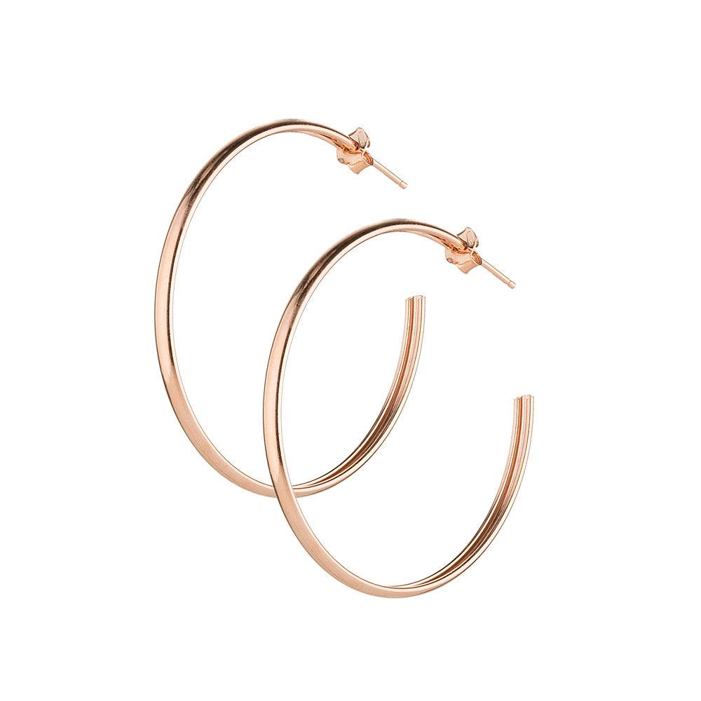 Sovereign hoop øreringe Pure kollektion d. 3 cm 925 sølv PVD rosa guld finish J5625 - Capodagli 1937