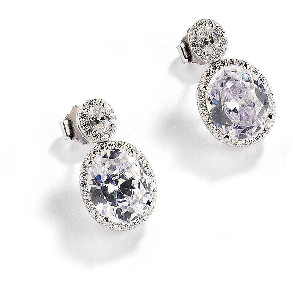 Sovereign kvinders øreringe Luce 3 cm sølv og zirkoner J5372 - Capodagli Jewellery