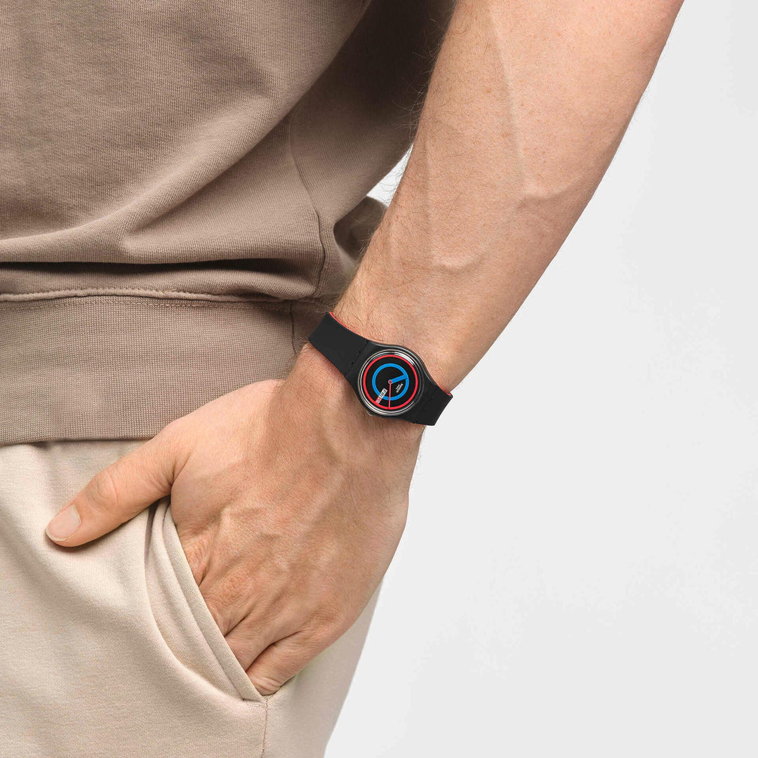 Swatch-Uhr CIRCLING BLACK Originals Gent Biosourced 34 mm SO28B706 – Capodagli 1937