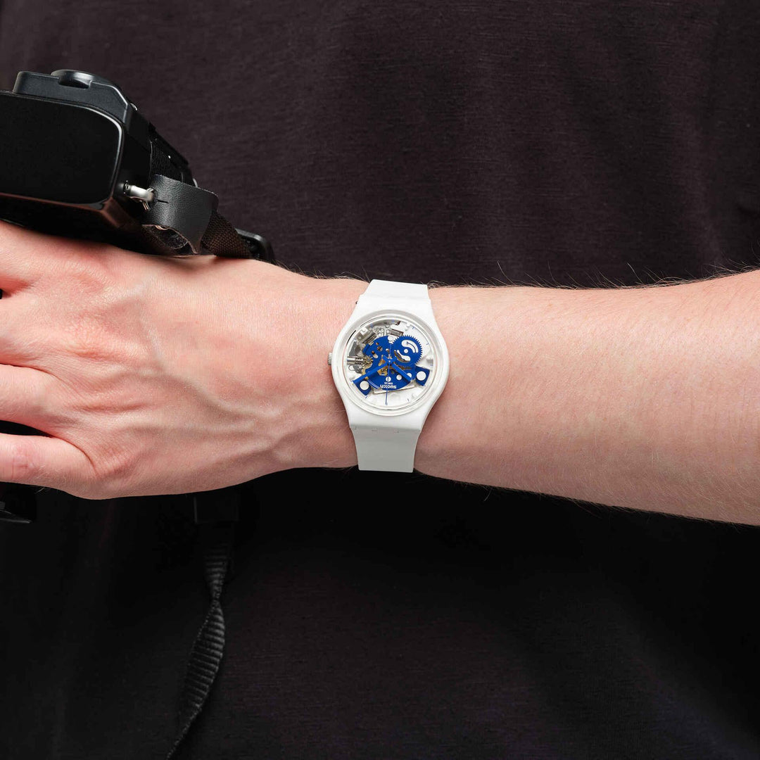 Swatch hodinky TIME TO BLUE SMALL Originals Gent Bioceramic 34mm SO31W103 - Capodagli 1937