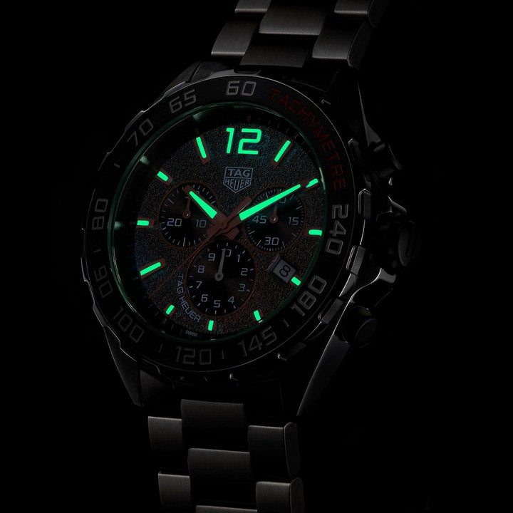 Relógio TAG Heuer Fórmula 1 43 mm cronógrafo cinza quartzo aço CAZ101AH.BA0842 - Capodagli 1937