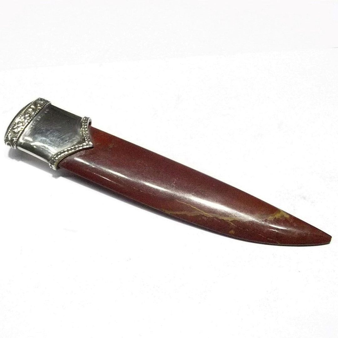 Jasper letter opener with antique 925 silver cap A-0217-D - Gioielleria Capodagli