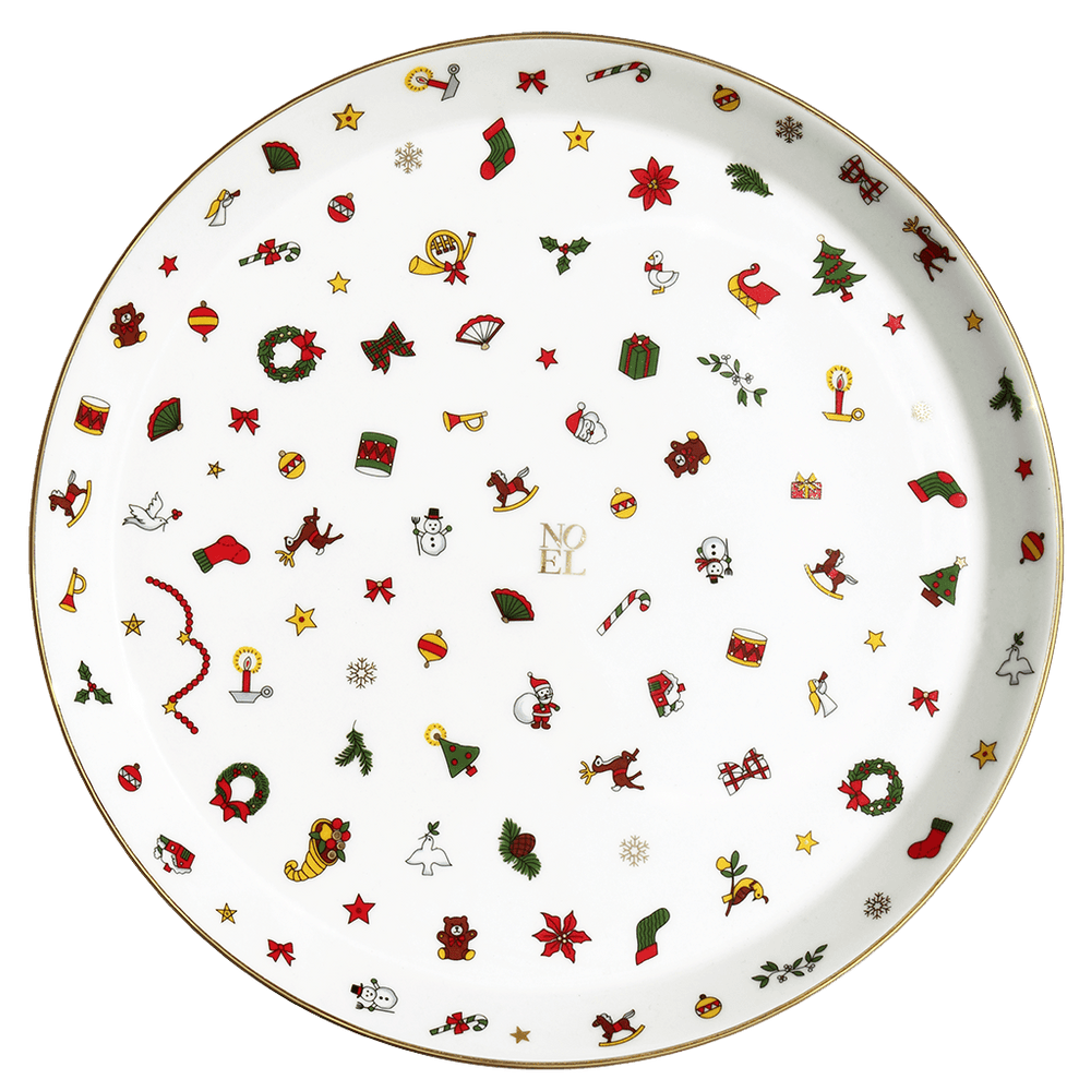 Suporte para bolo Taitù Noel Oro Fine Bone China 5-7-94 - Capodagli 1937
