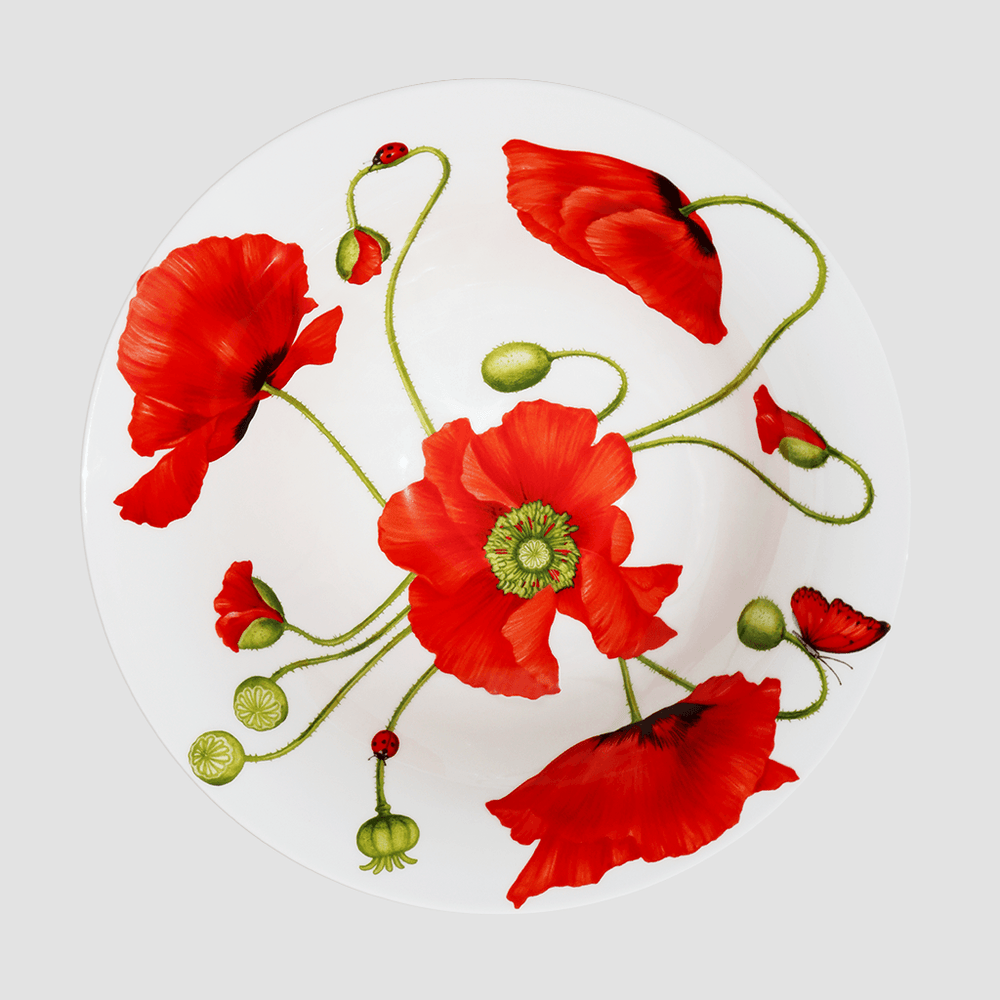 Taitù stor skål Red Dance fint porcelæn porcelæn 12-11-7 - Capodagli 1937