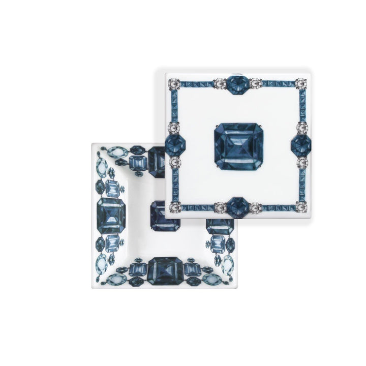 Taitù vierkante kom met deksel Forever h 4cm 9,5x9,5cm Bone China porselein 12-2-14 - Gioielleria Capodagli