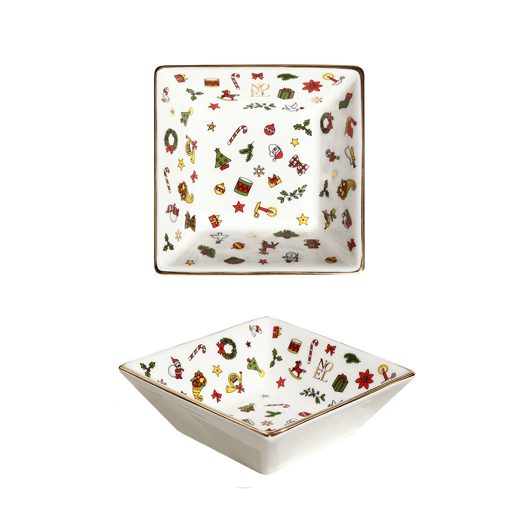 Taitù firkantet skål Noel Oro Collection Fine Bone Kina 12-4-14 - Capodagli 1937