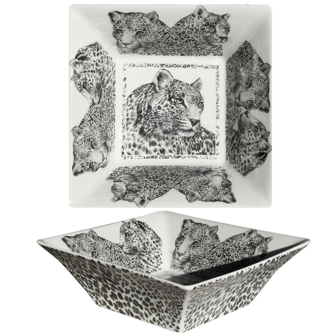 Taitù multifunctioneel medium luipaard Wild Spirit 17x17cm porselein 13-1-11-A - Gioielleria Capodagli