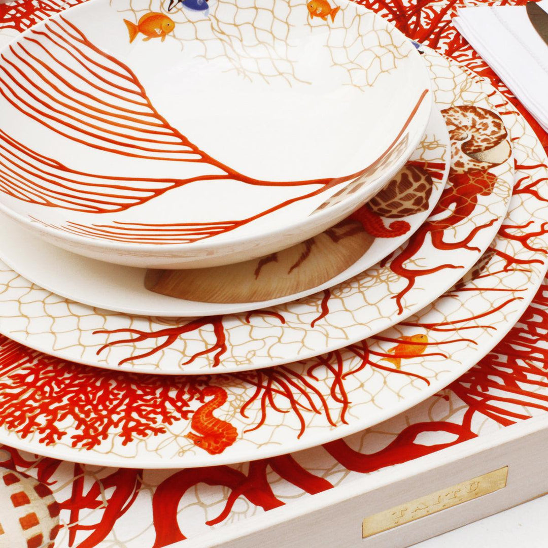 Taitù rond serveerbord karbonade placeholder h.2,2cm d.31cm Fine Bone China porselein 2-36 - Capodagli 1937