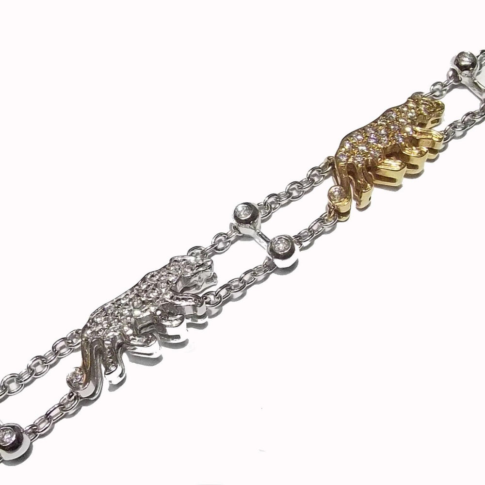 Taverna Panther-Armband aus 18 Karat Weiß- und Gelbgold mit Diamanten – Capodagli 1937