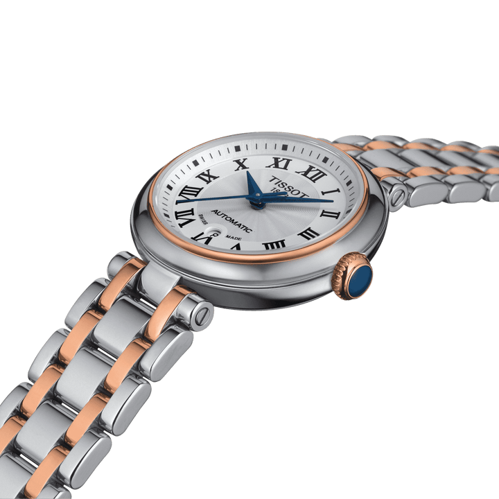 Reloj Tissot Bellissima Automatic 29mm blanco automático acero acabado PVD oro rosa T126.207.22.013.00 - Capodagli 1937