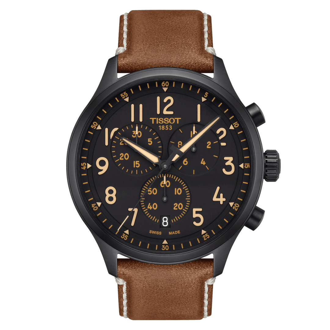 Ceas Tissot Chrono XL 45mm otel cuart negru finisaj PVD negru T116.617.36.052.03 - Capodagli 1937