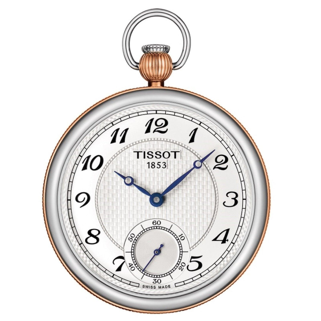 Tissot Bridgeport Lepine Mekaniskt fickur 45mm silver manuellt upprullat stål PVD roséguld finish T860.405.29.032.01 - Gioielleria Capodagli