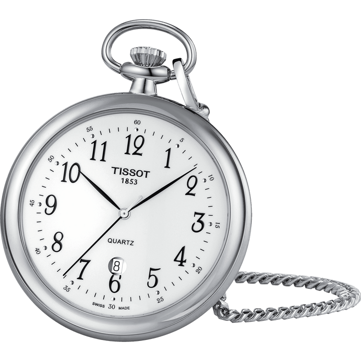 Relógio de bolso Tissot Lepine 49 mm quartzo bronze acabamento cromado T82.6.550.12 - Gioielleria Capodagli