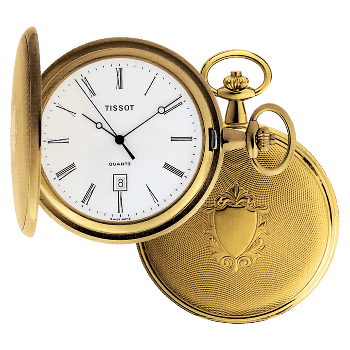 Tissot Savonette lommeur 50 mm quartz messing gylden finish T83.4.508.13 - Gioielleria Capodagli