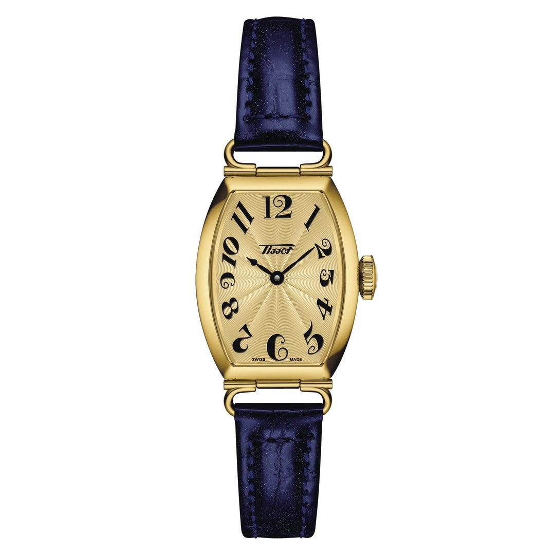 Reloj Tissot para mujer Heritage Porto Small Lady 22x30mm acero y cuero azul T128.109.36.022.00 - Gioielleria Capodagli