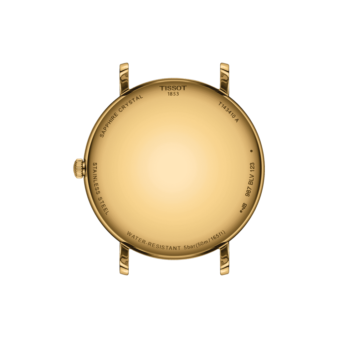 Ceas Tissot Everytime Gent 40mm champagne quartz otel PVD finisaj aur galben T143.410.33.021.00 - Capodagli 1937