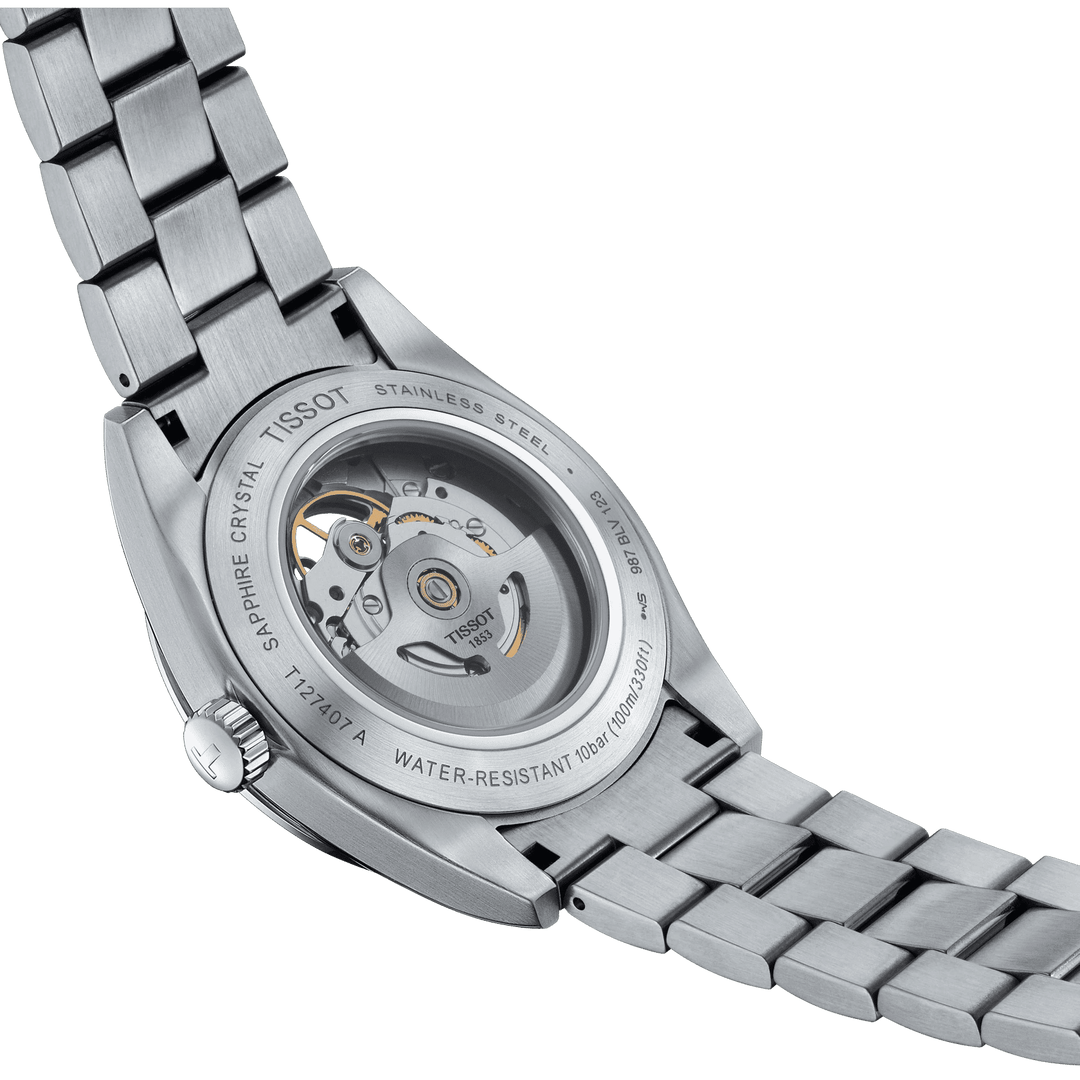 Reloj Tissot Gentleman Powermatic 80 Open Heart 40mm plata automático acero T127.407.11.031.01 - Capodagli 1937