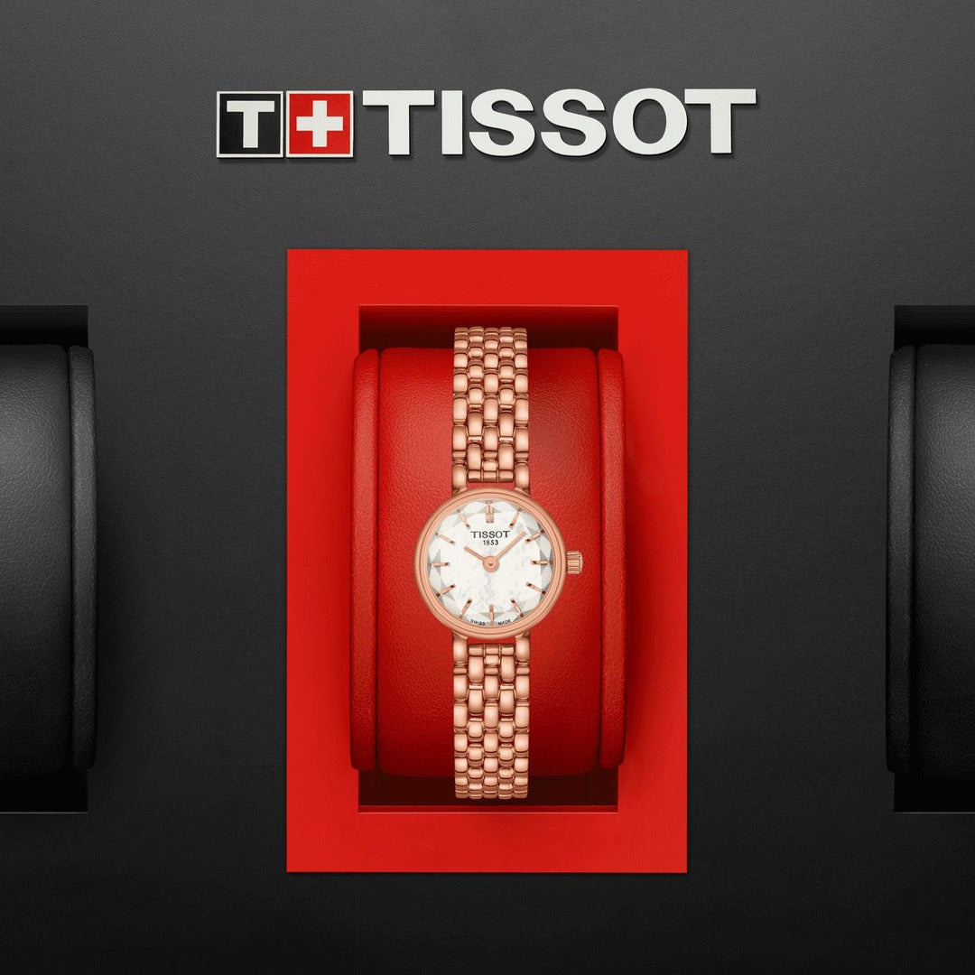 Tissot ur Lovely Round 19,5 mm perlemor kvartsstål PVD rosa guld finish T140.009.33.111.00 - Capodagli 1937