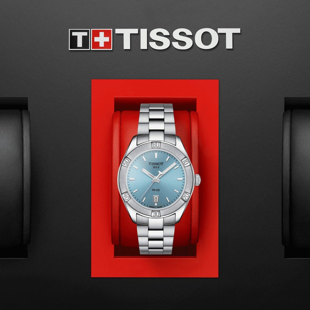 Ceas Tissot PR 100 Lady Sport Chic 36mm otel cuart albastru deschis T101.910.11.351.00 - Capodagli 1937