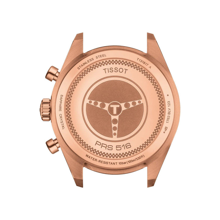 Tissot klocka PRS 516 Chronograph 45 mm grått kvartsstål PVD roséguld finish T131.617.36.082.00 - Capodagli 1937