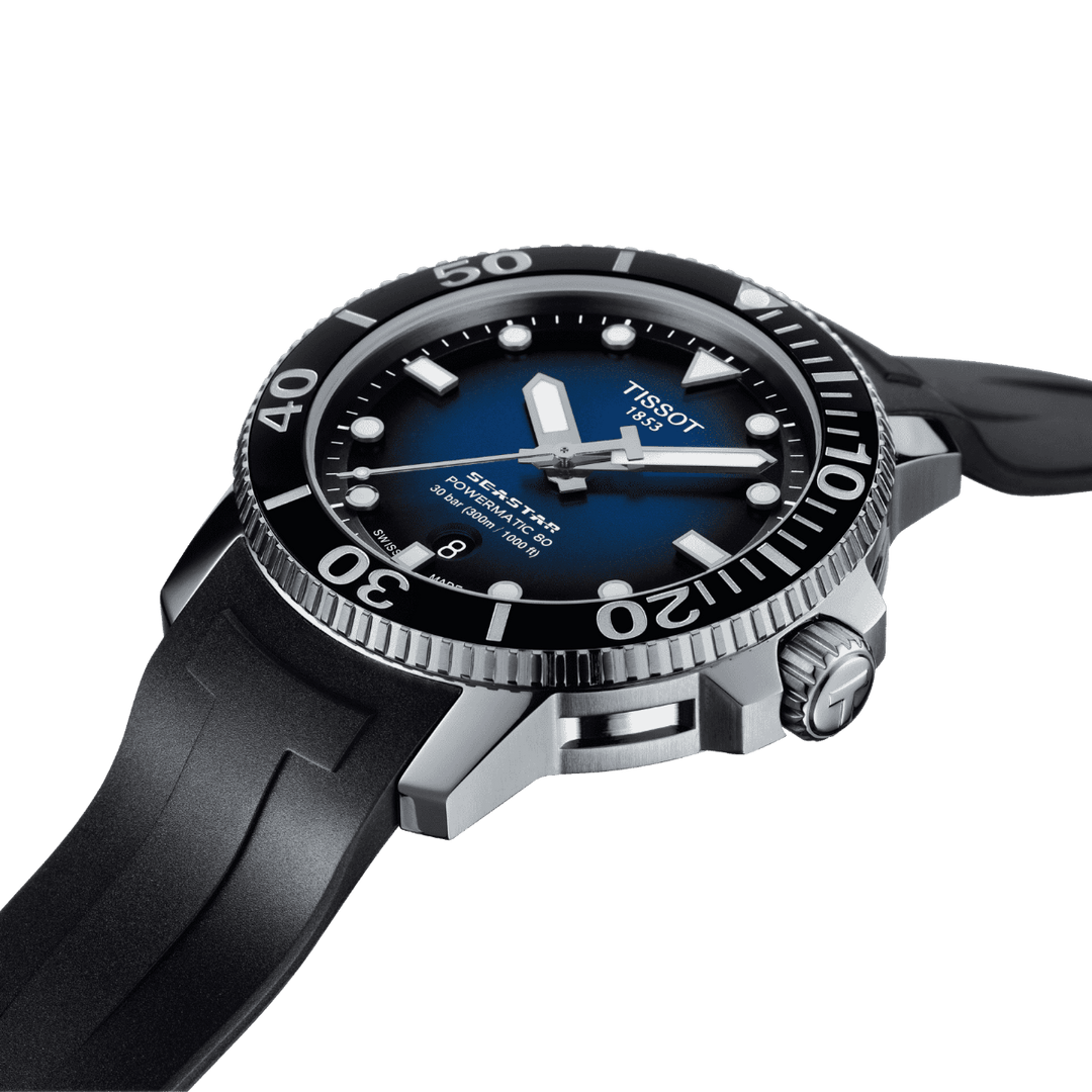 Montre Tissot Seastar 1000 Powermatic 80 43mm bleu automatique acier T120.407.17.041.00 - Capodagli 1937