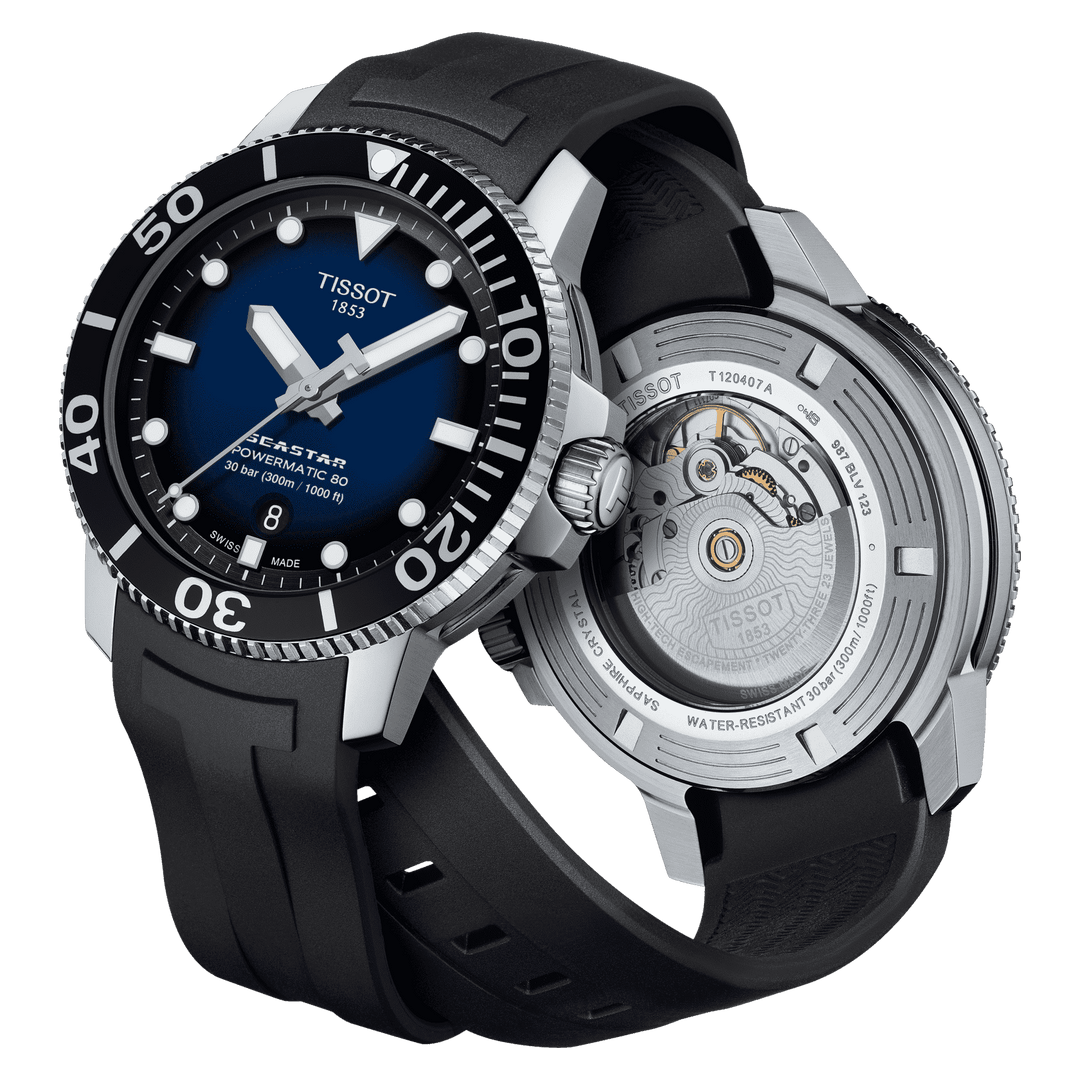 Montre Tissot Seastar 1000 Powermatic 80 43mm bleu automatique acier T120.407.17.041.00 - Capodagli 1937