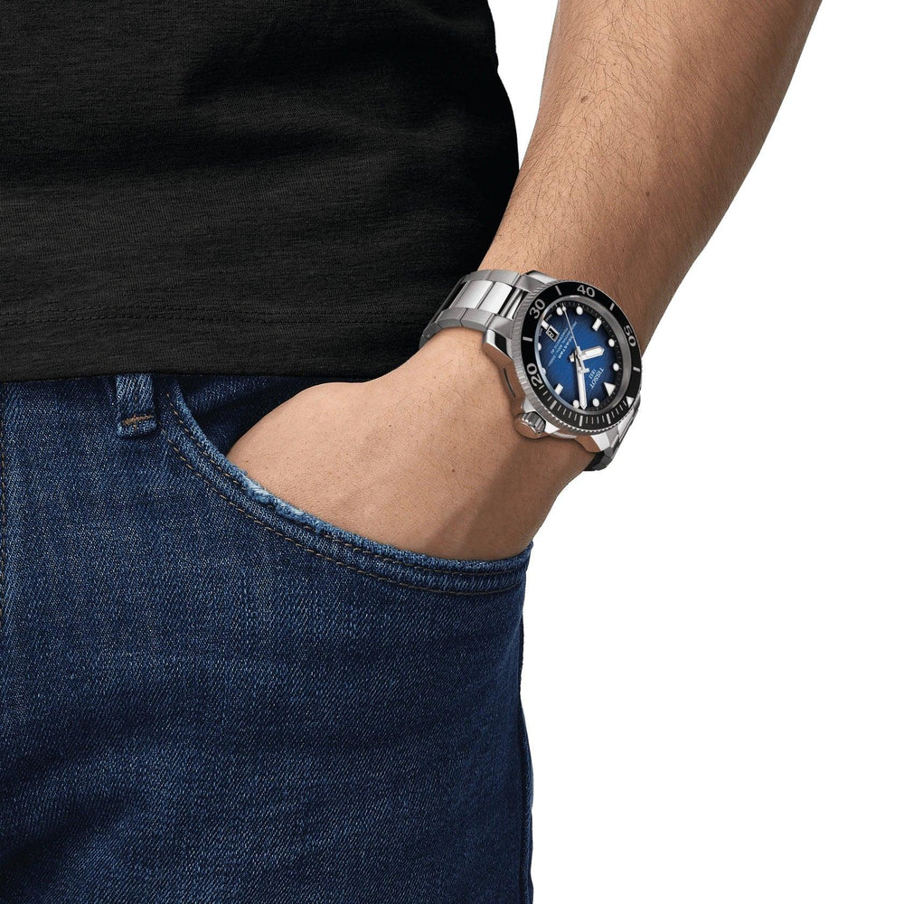 Reloj Tissot Seastar 2000 Professional Powermatic 80 46mm azul automático acero T120.607.11.041.01 - Capodagli 1937