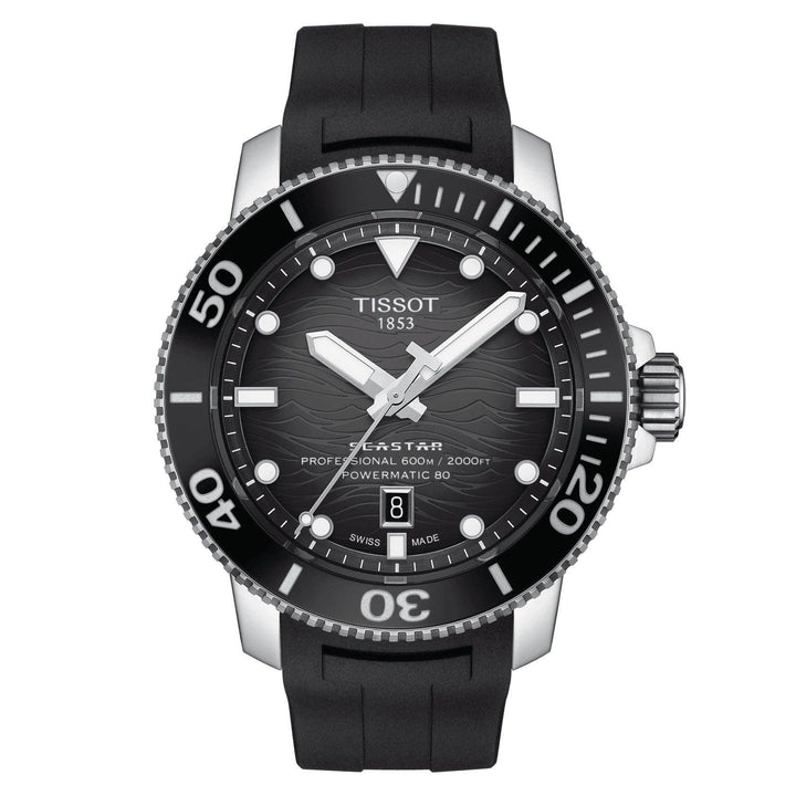 Tissot ur Seastar 2000 Professional Powermatic 80 46mm sort automatisk stål T120.607.17.441.00 - Capodagli 1937