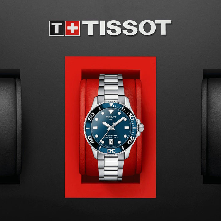 Relógio Tissot Seastar1000 36mm aço quartzo azul T120.210.11.041.00 - Capodagli 1937