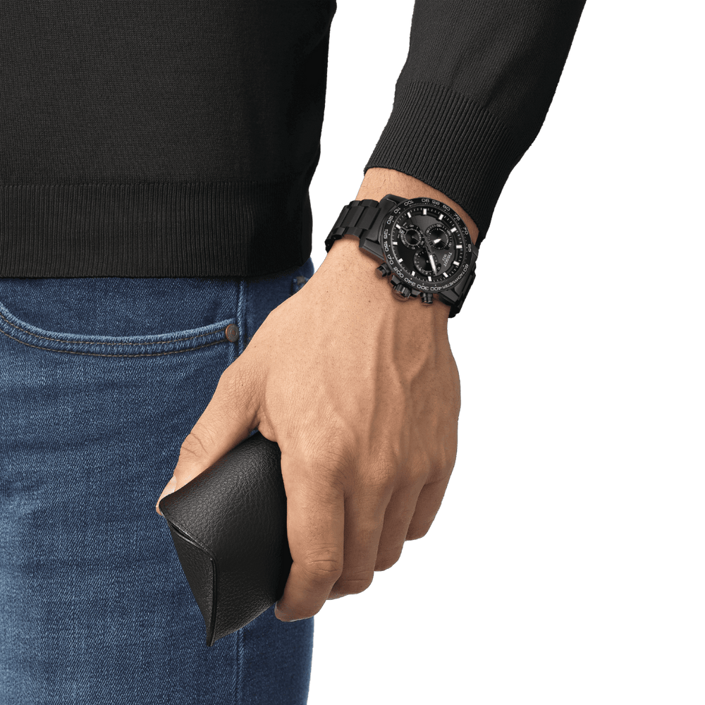 Reloj Tissot Supersport Chrono 45.5mm acero cuarzo negro acabado PVD negro T125.617.33.051.00 - Gioielleria Capodagli