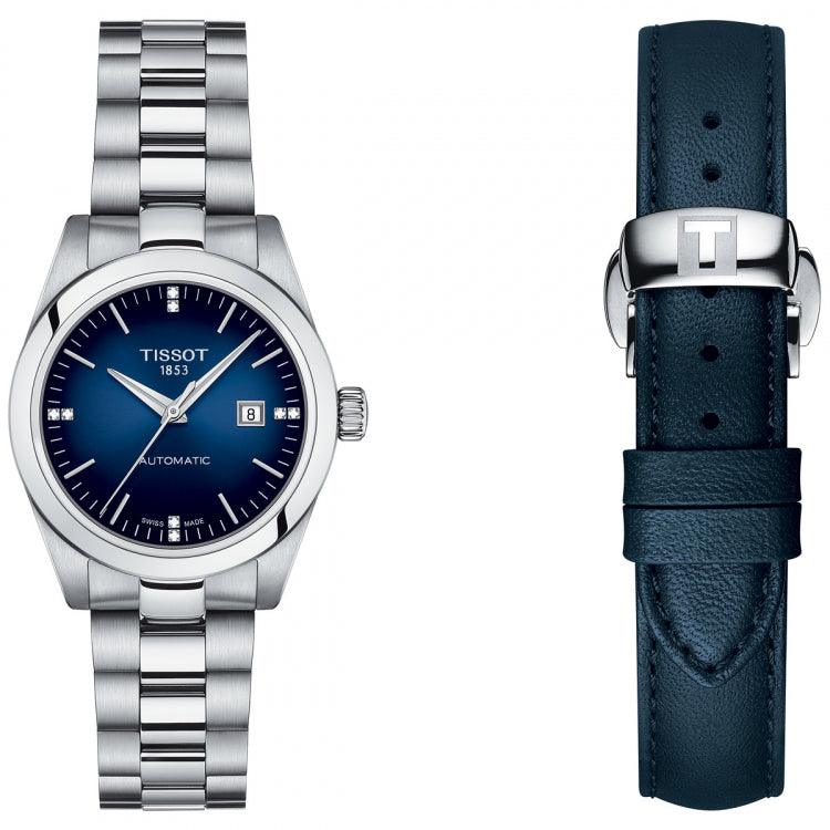 Tissot watch T-My Lady Automatic 29mm blue diamonds automatic steel T132.007.11.046.00 - Gioielleria Capodagli