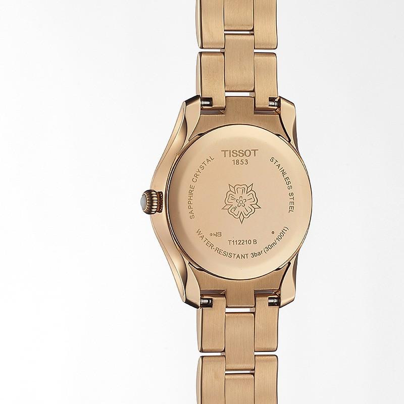 Tissot-Uhr T-Wave 30 mm, Perlmutt, Diamanten, Quarzstahl, PVD-Finish, Roségold T112.210.33.111.00 – Gioielleria Capodagli