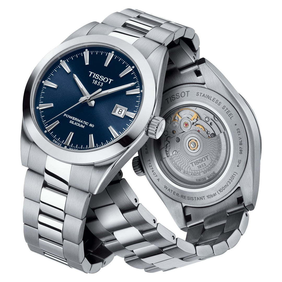 Relógio masculino Tissot Gentleman Powermatic 80 Silicium 40mm aço automático T127.407.11.041.00 - Gioielleria Capodagli