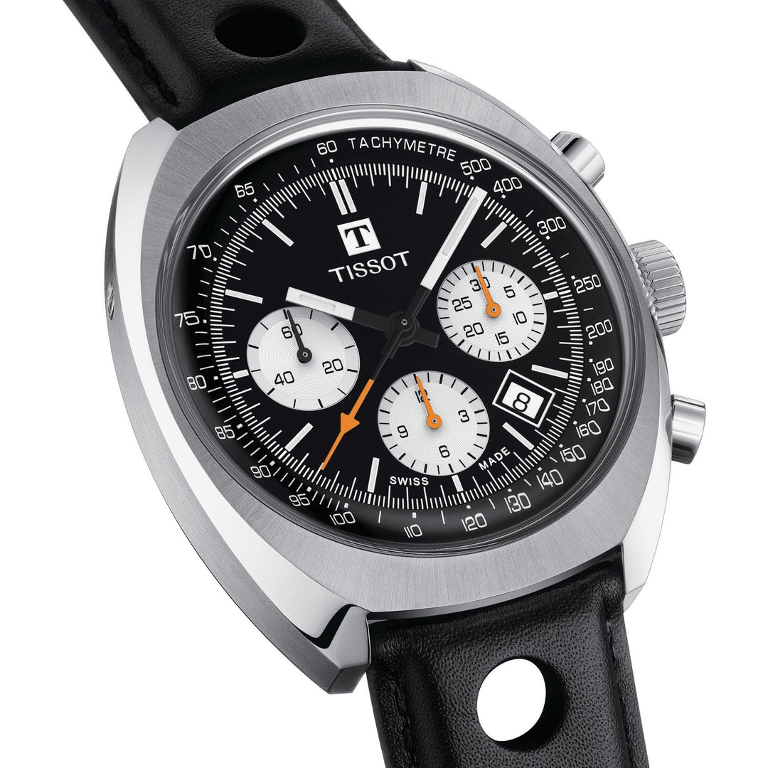Tissot herreur Heritage 1973 kronograf 43mm automatisk stål T124.427.16.051.00 - Gioielleria Capodagli