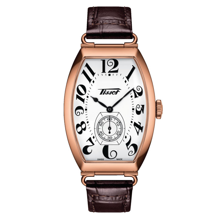 Ανδρικό ρολόι Tissot Heritage Porto Mechanical 31x42mm ατσάλι pvd ροζ χρυσό χειροκίνητο τύλιγμα T128.505.36.012.00 - Gioielleria Capodagli