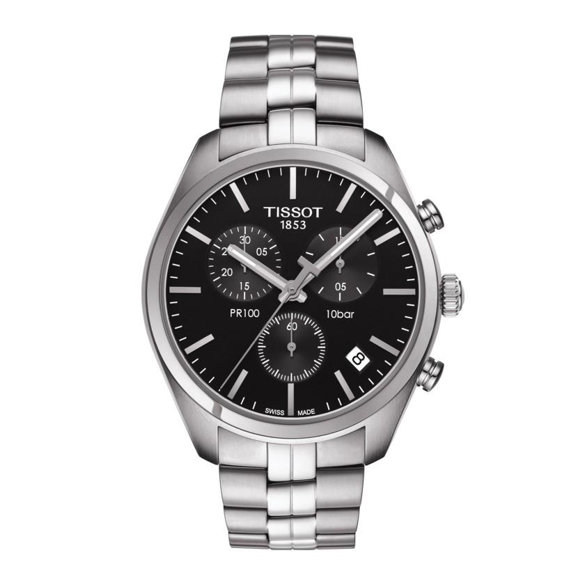 Reloj Tissot para hombre T-Classic PR 100 Cronógrafo 41mm acero cuarzo T101.417.11.051.00 - Gioielleria Capodagli