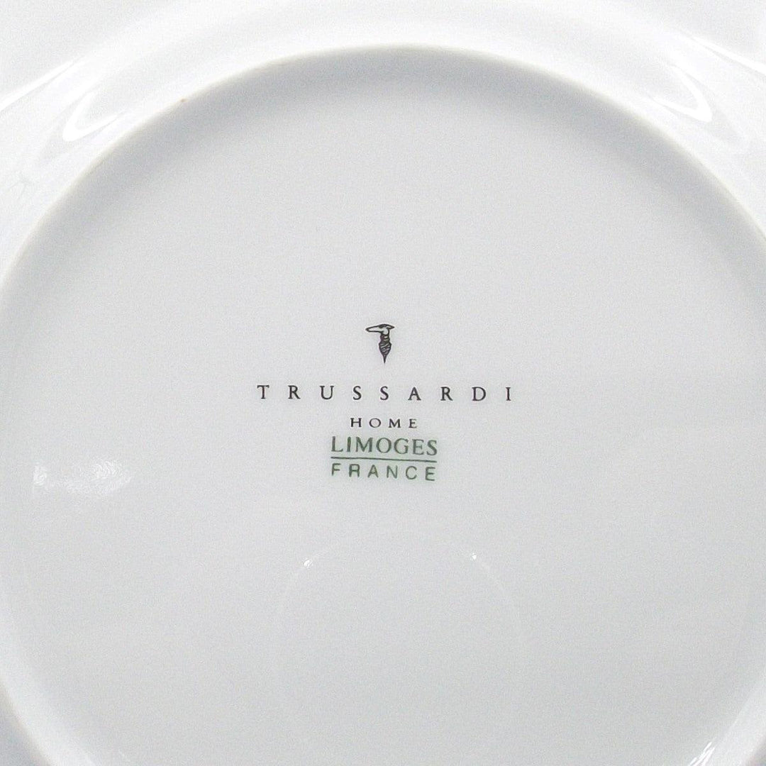 Trussardi sæt med 4 desserttallerkener 21,5 cm Limoges Frankrig porcelæn platin finish A-0600 - Gioielleria Capodagli