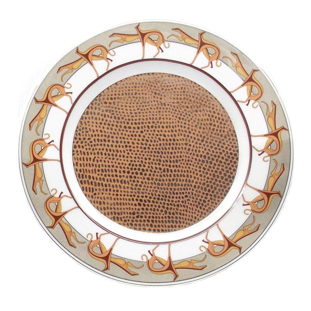 Trussardi sæt med 4 desserttallerkener 21,5 cm Limoges Frankrig porcelæn platin finish A-0600 - Gioielleria Capodagli